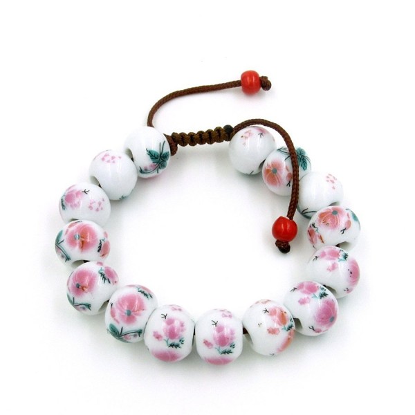 Crafted Porcelain Flower Beads Bracelet