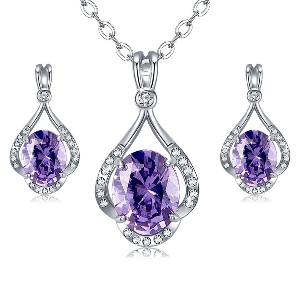 Cyber-Monday-Deals-Amethyst Jewelry Sets Purple Pendant Necklace ...