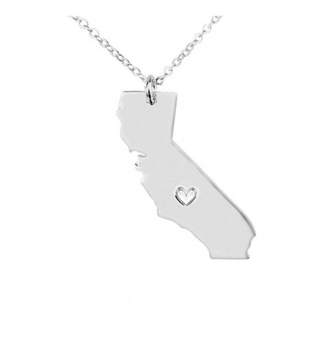 Personalized California Necklace california Silvery