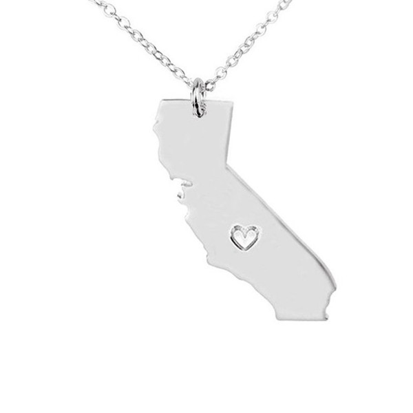 Personalized California Necklace california Silvery