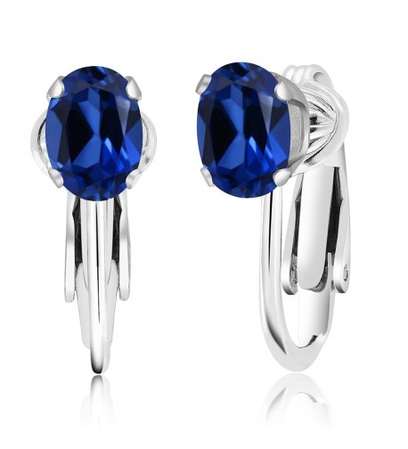 Sterling Silver Simulated Sapphire Earrings