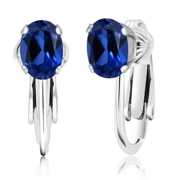 Sterling Silver Simulated Sapphire Earrings