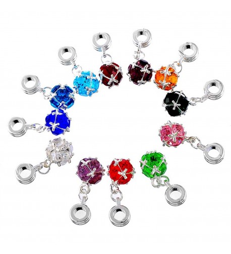 Souarts Silver Dangle Birthstone Bracelet