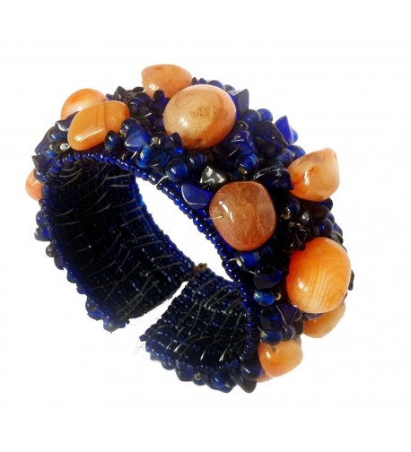 Natural Bracelet Blue Orange Mens Jewelry Womens bracelet Hand