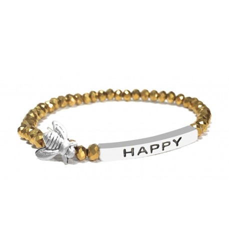 Happy Inspirational Bracelet Stacking Stretch