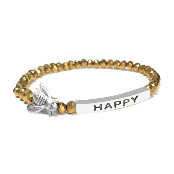 Happy Inspirational Bracelet Stacking Stretch