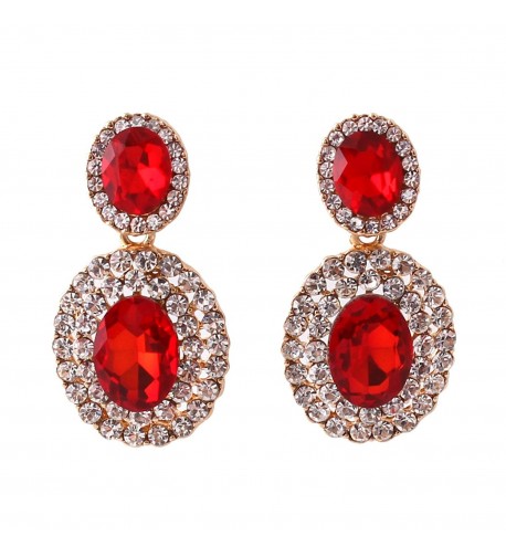 Grace Jun Rhinestone Earrings Piercing