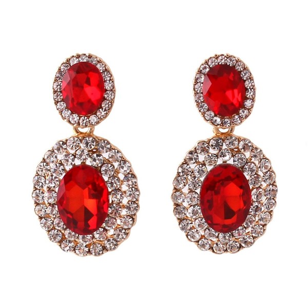 Grace Jun Rhinestone Earrings Piercing