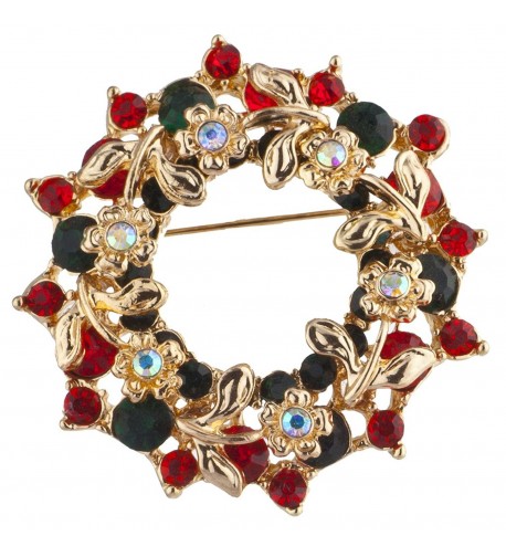 Lux Accessories Goldtone Crystal Christmas