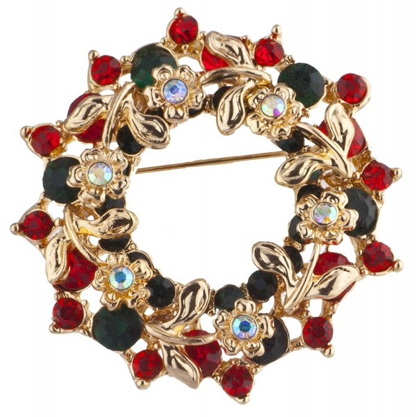 Lux Accessories Goldtone Crystal Christmas