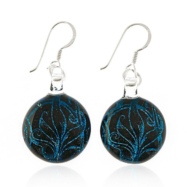 Sterling Silver Painted Glitter Earrings