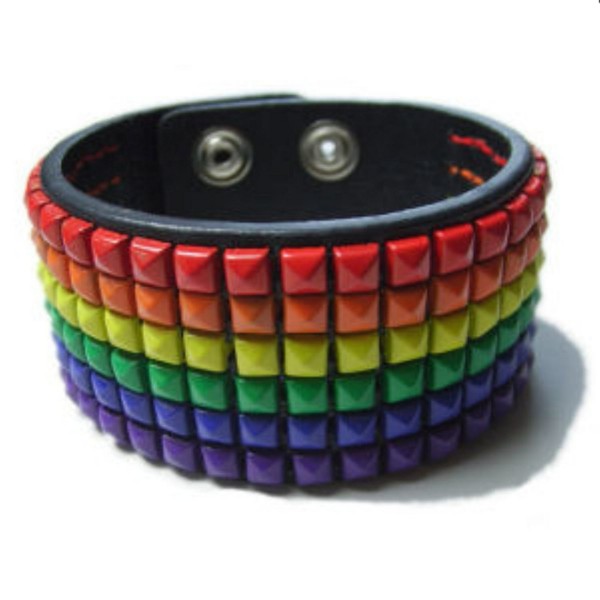 Gay Rainbow Sisters Leather Bracelet