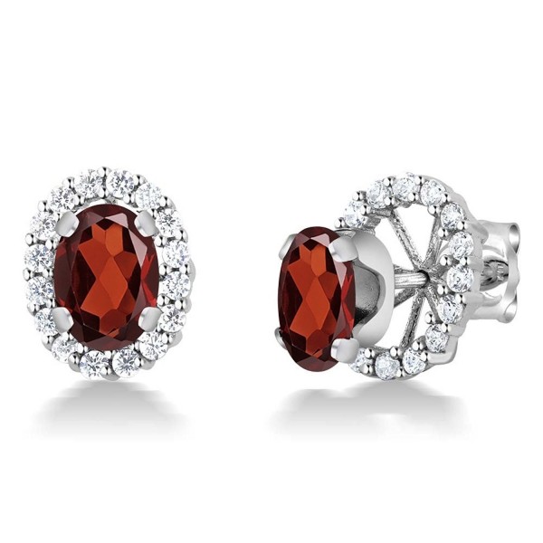 Sterling Silver Garnet Removable Earrings