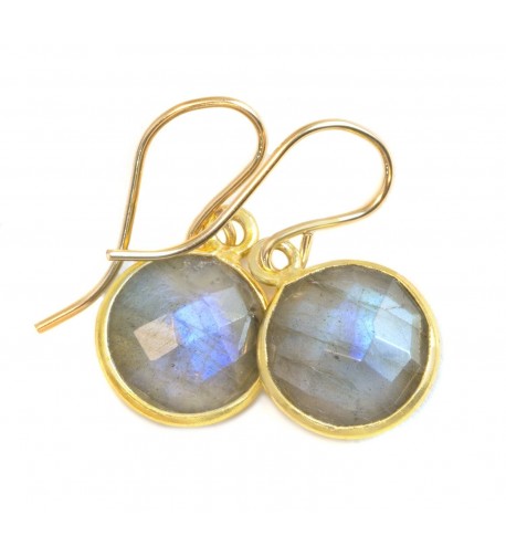 Filled Labradorite Earrings Goldtone Faceted