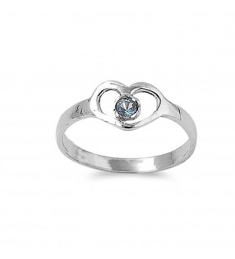 Simulated Aquamarine Solitaire Sterling Silver