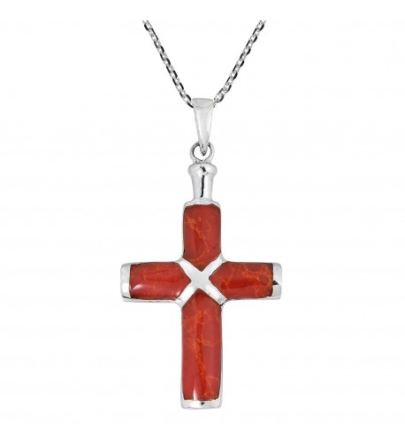 Christian Reconstructed Sterling Pendant Necklace