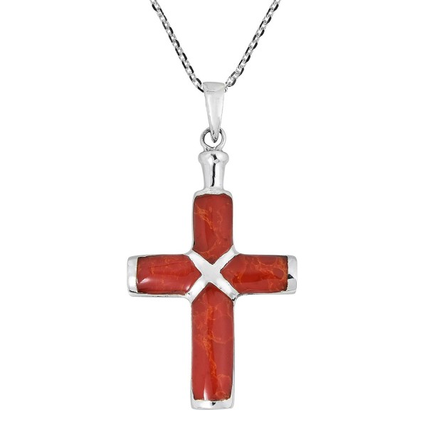 Christian Reconstructed Sterling Pendant Necklace