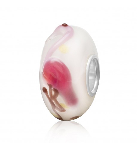 Jewelry Lampwork Murano Flamingo Sterling