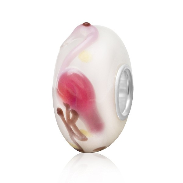 Jewelry Lampwork Murano Flamingo Sterling