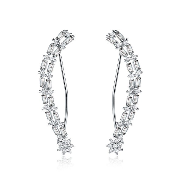 Mevecco Crawler Climber Earrings Jewelry 09 Silver