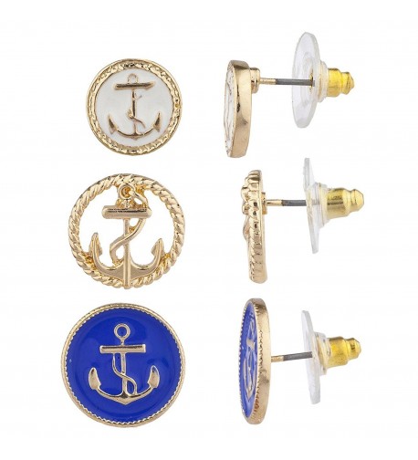 Lux Accessories Nautical Anchor Earring