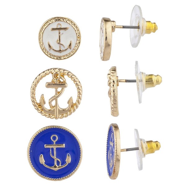 Lux Accessories Nautical Anchor Earring