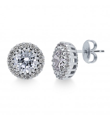 BERRICLE Rhodium Sterling Zirconia Earrings