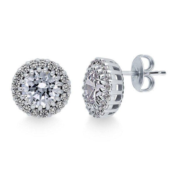 BERRICLE Rhodium Sterling Zirconia Earrings