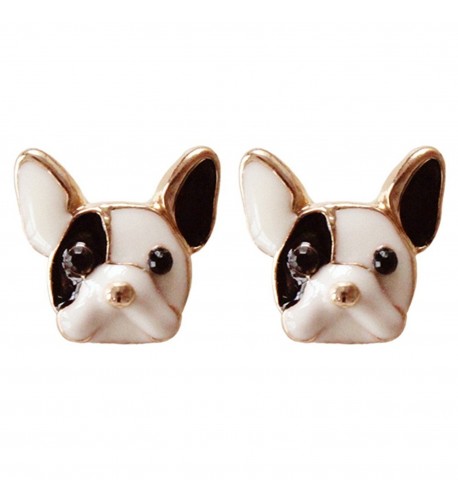 Plated Lovely Colored Bulldog Earrings