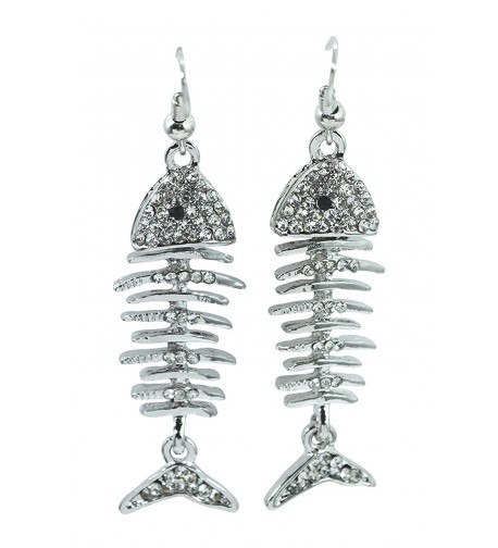 Gothic Steampunk Fishbone Skeleton Earrings