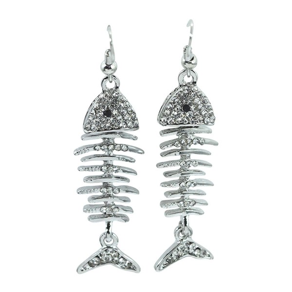 Gothic Steampunk Fishbone Skeleton Earrings