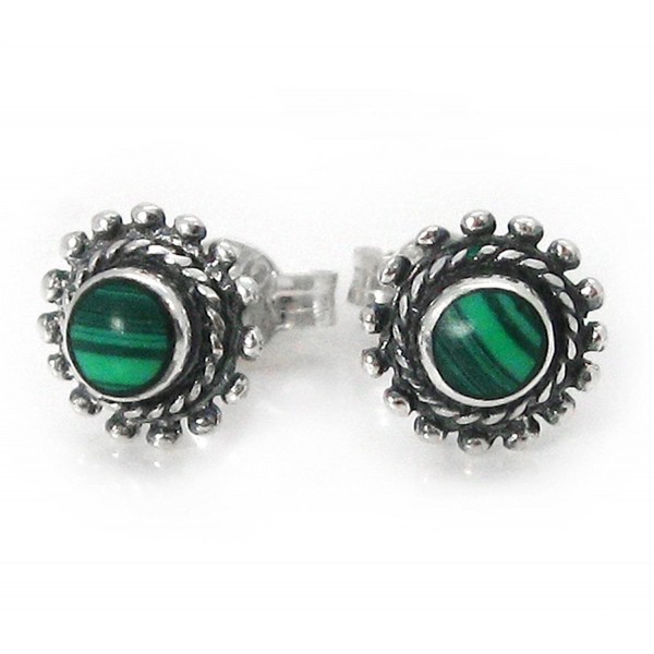 Sterling Silver Everyday Earrings Malachite