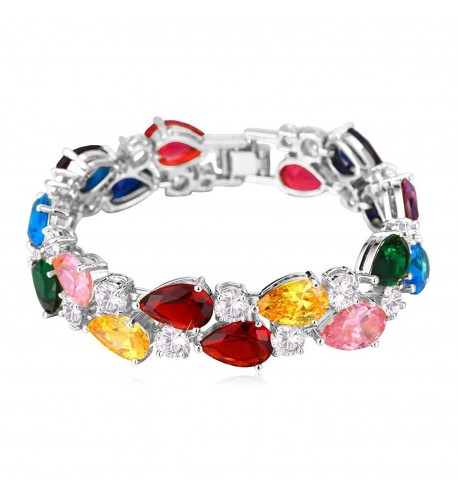 Colorful Zirconia Bracelet Platinum Bracelets