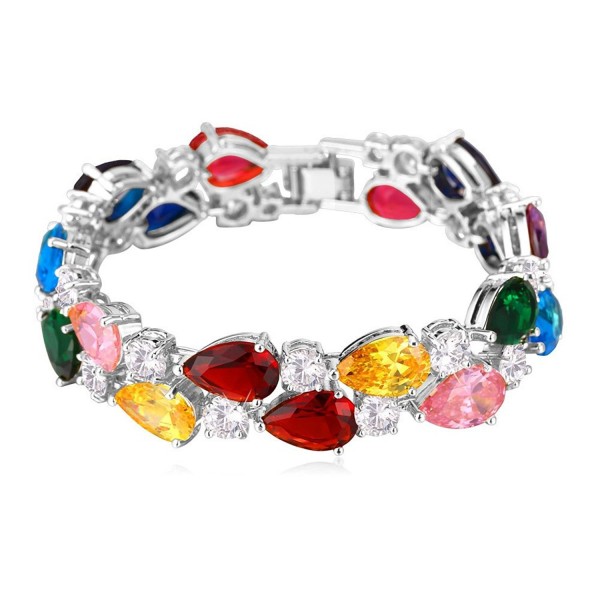 Colorful Zirconia Bracelet Platinum Bracelets