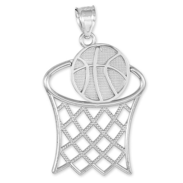 Sterling Silver Basketball Sports Pendant