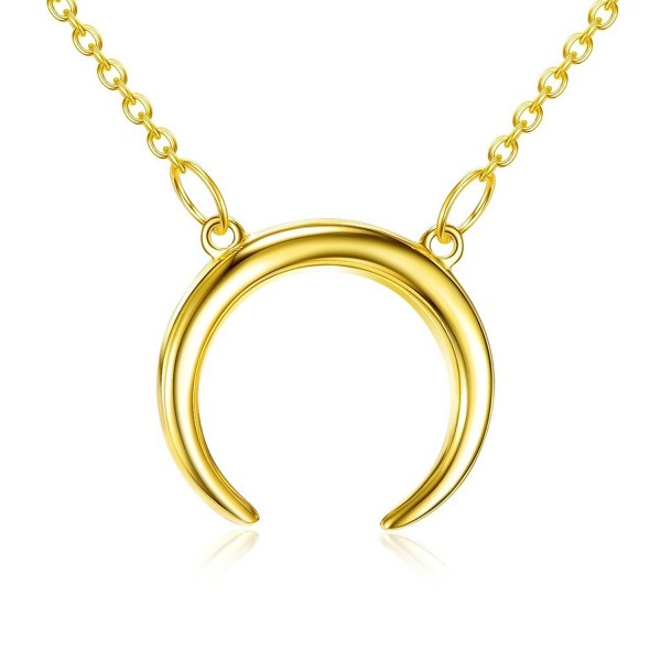 Crescent Necklace Double Pendant Sterling