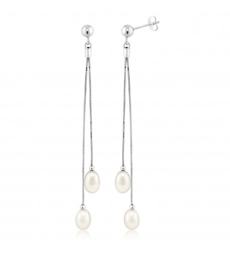 Womens Sterling Cultured Freshwater Earrings