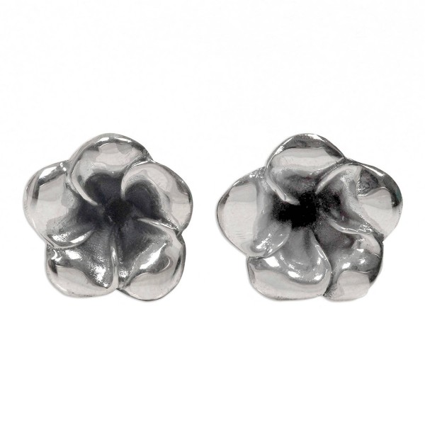 NOVICA Sterling Silver Earrings Allamanda