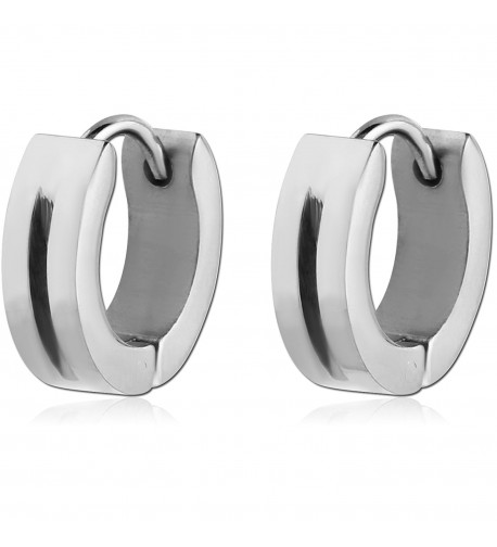 Unique Silver Thick Huggie Earrings