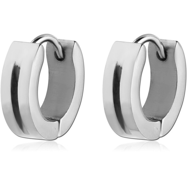 Unique Silver Thick Huggie Earrings