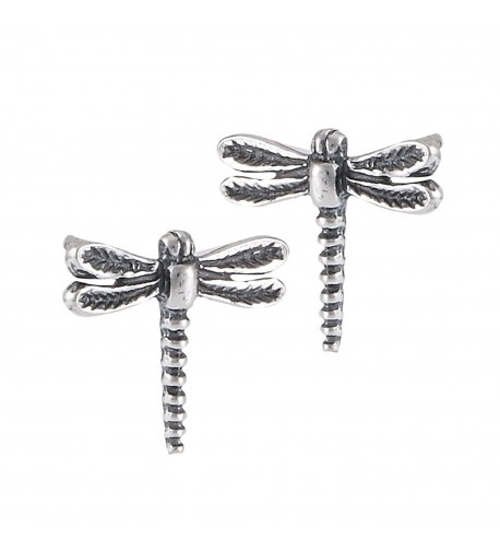 Sterling Silver Garden Dragonfly Earrings