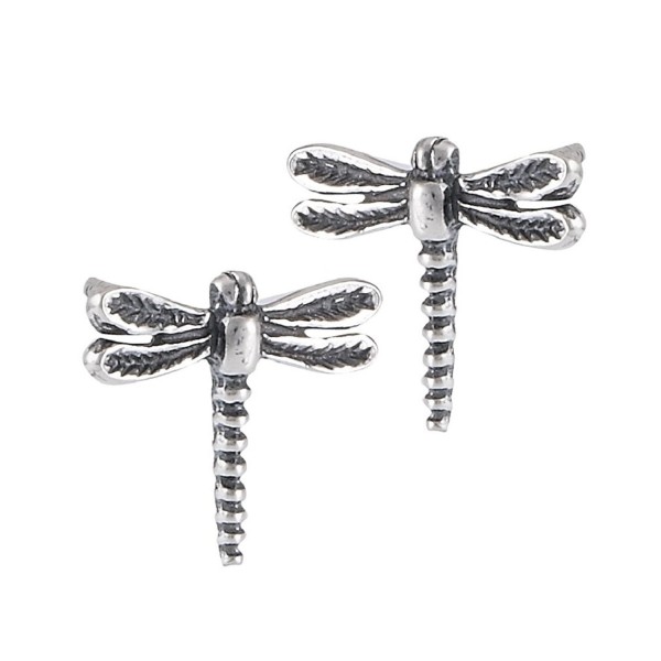 Sterling Silver Garden Dragonfly Earrings