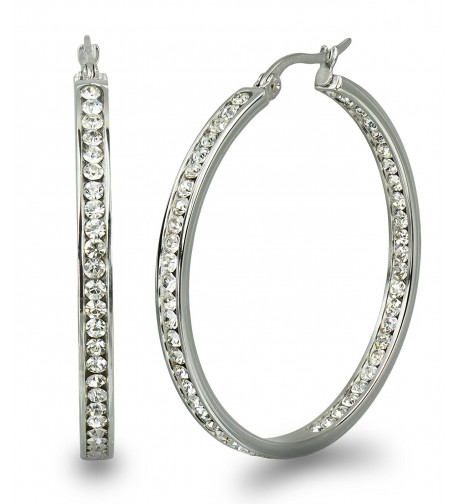 S Michael Designs Stainless Crystal Earrings