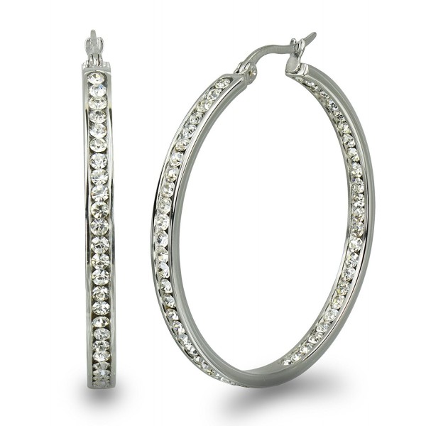 S Michael Designs Stainless Crystal Earrings