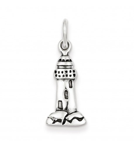 Sterling Silver Antiqued Lighthouse Charm