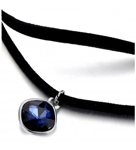 Ladies Black Choker Necklace Crystal
