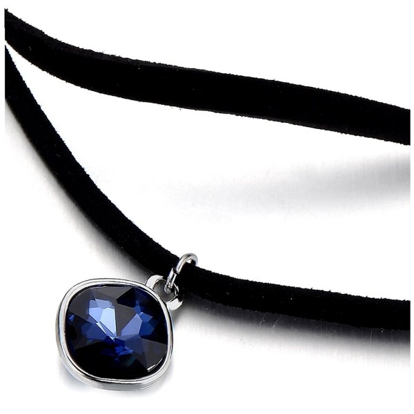 Ladies Black Choker Necklace Crystal
