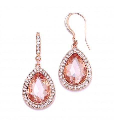 Mariell Blush Crystal Earrings Morganite