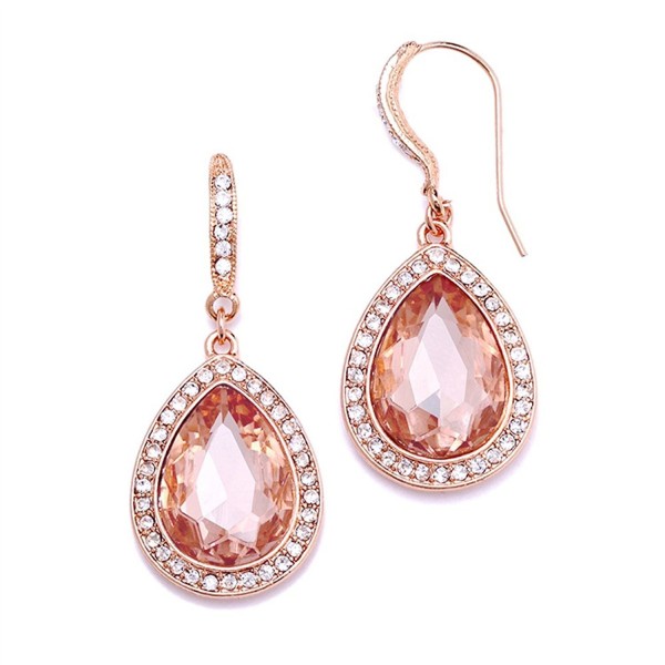 Mariell Blush Crystal Earrings Morganite