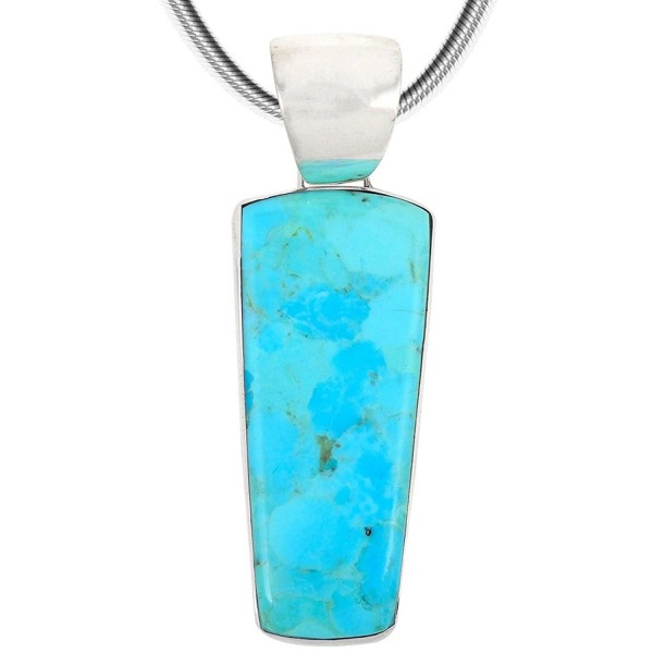 Turquoise Pendant Necklace Sterling Genuine